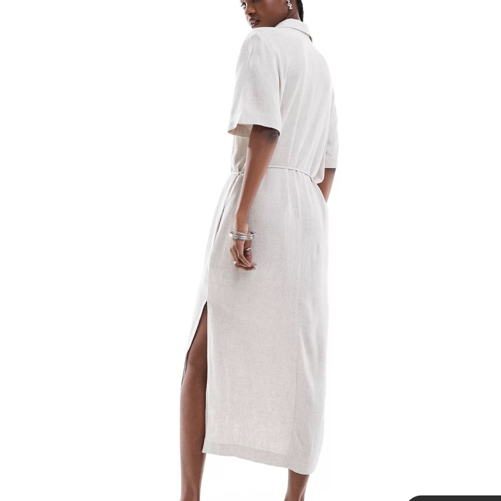 Asos Weekday off-white linen dress